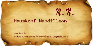 Mauskopf Napóleon névjegykártya